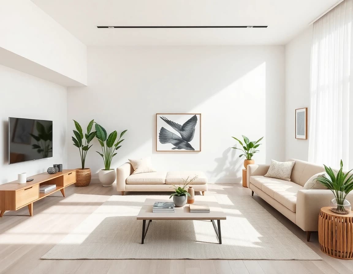 Modern Minimalist interior design style - example room transformation by DecorAI